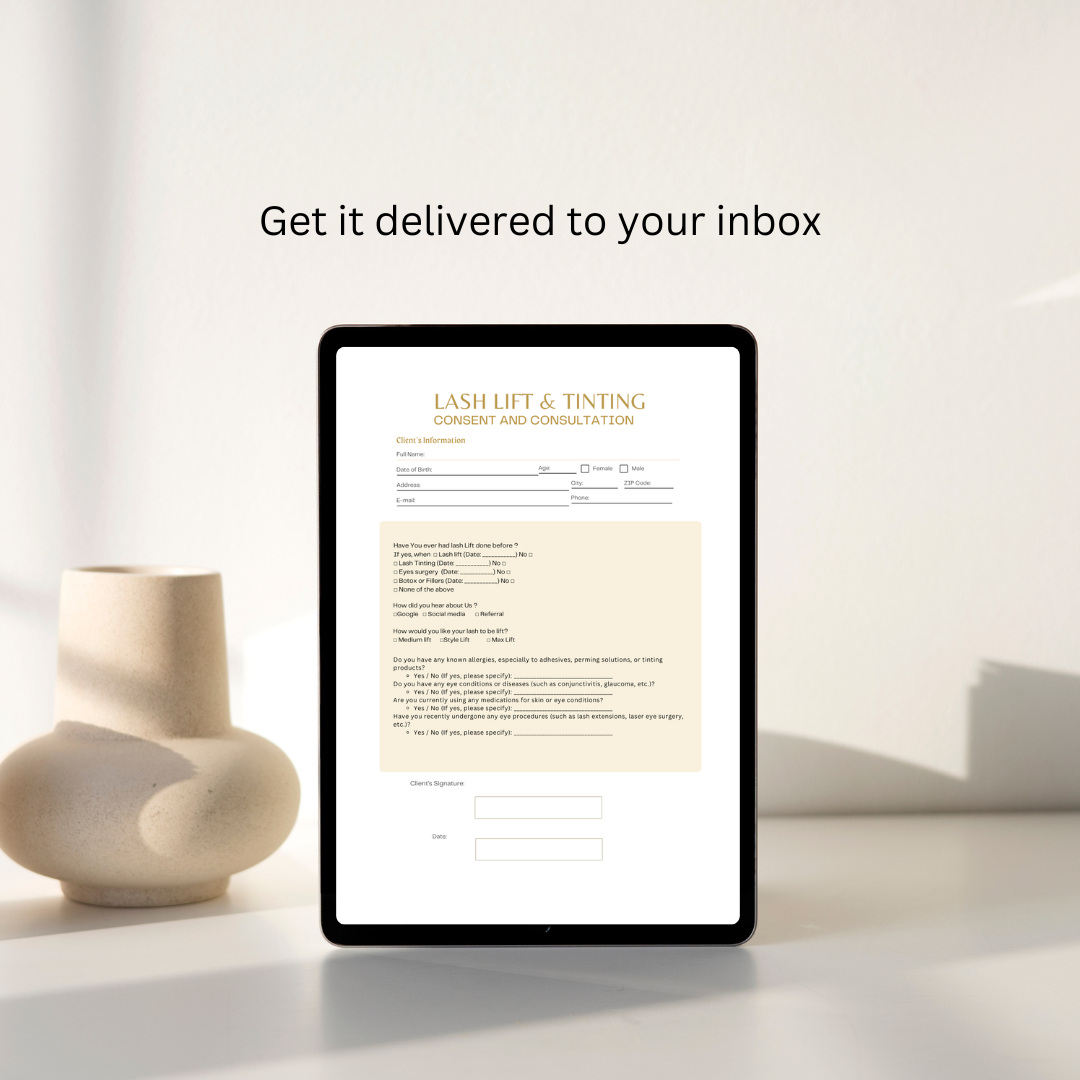 LASH LIFT & TINT DIGITAL CONSENT FORMS