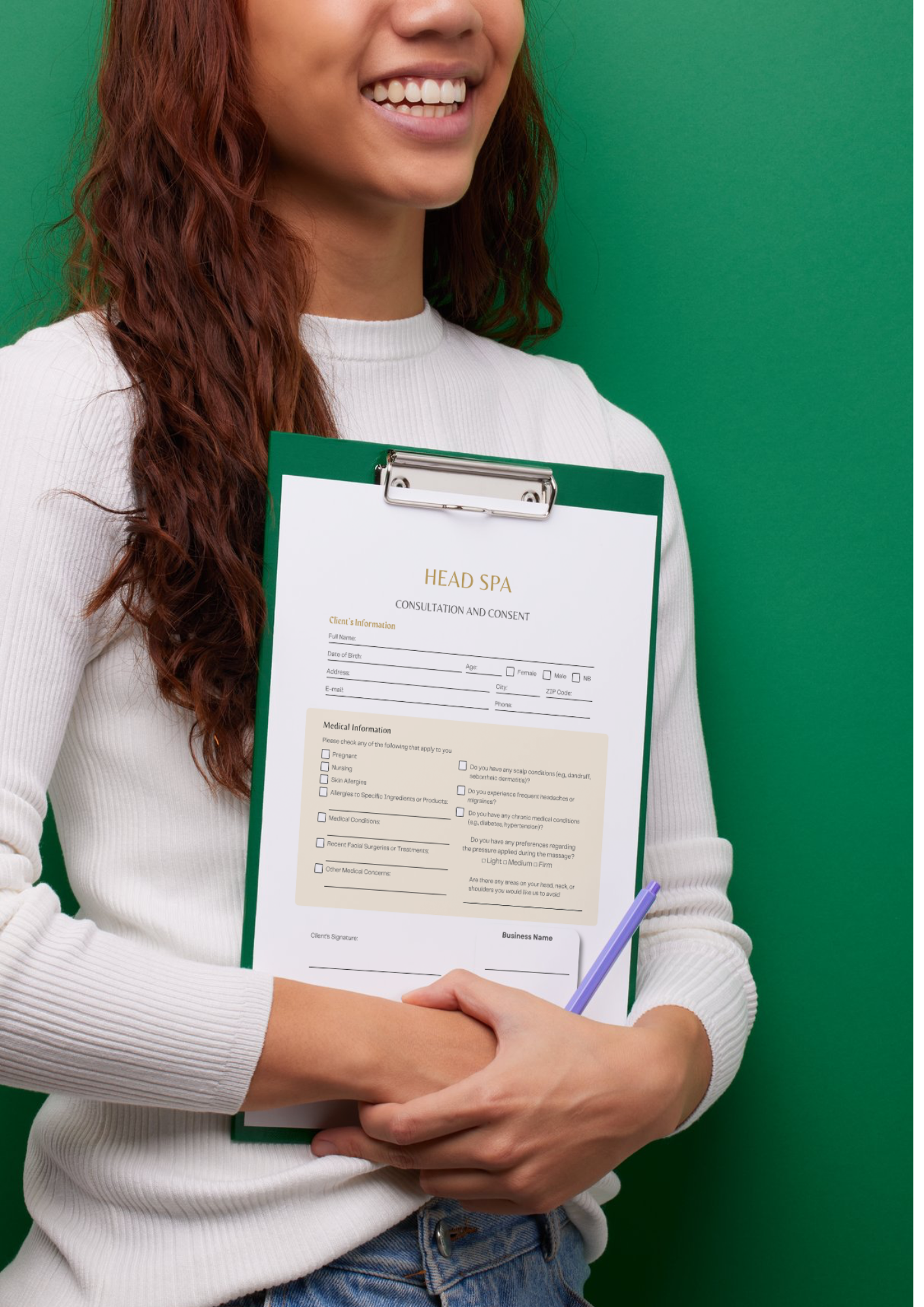 HEAD SPA CONSENT AND INTAKE FORM
