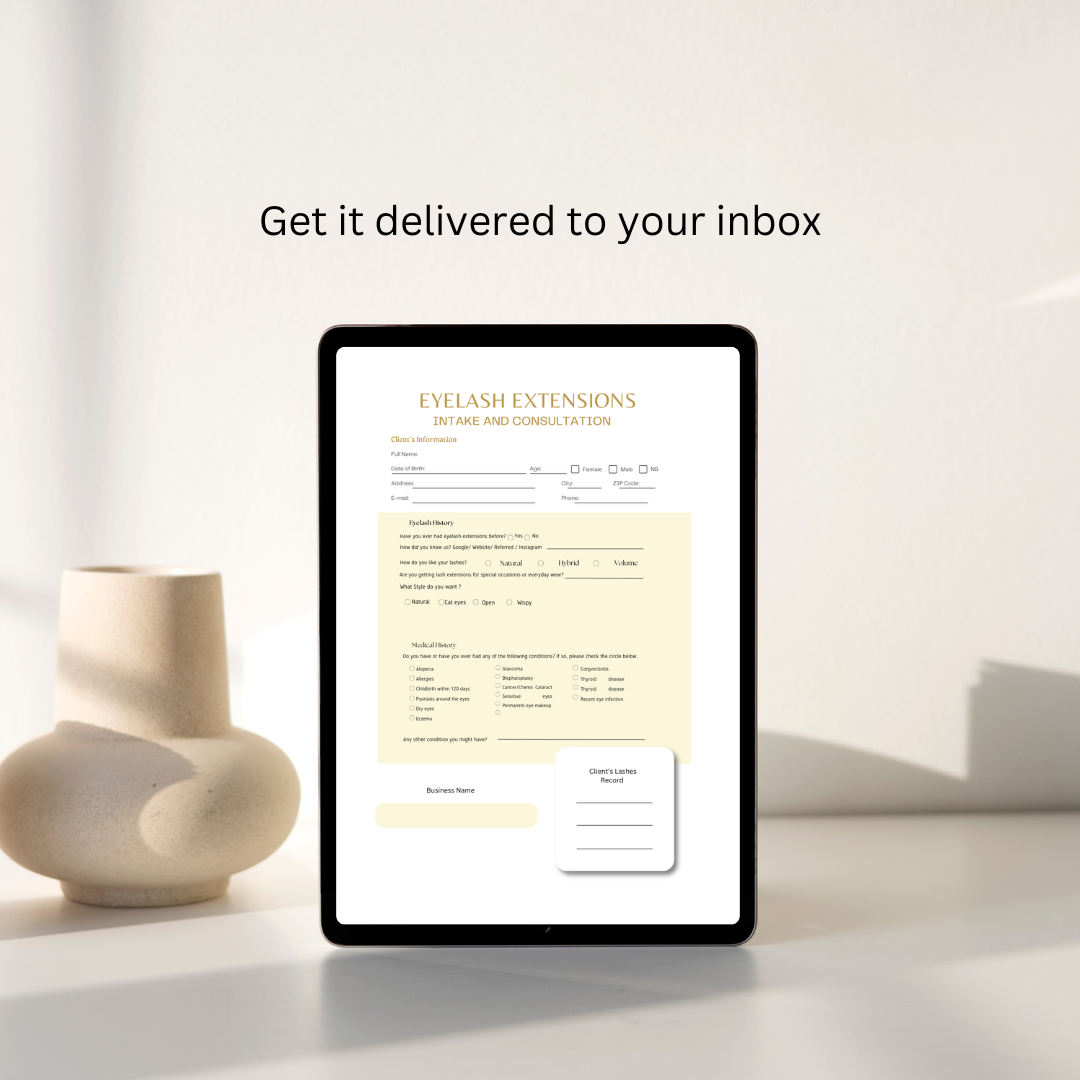 EYELASH EXTENSIONS DIGITAL CONSENT FORMS