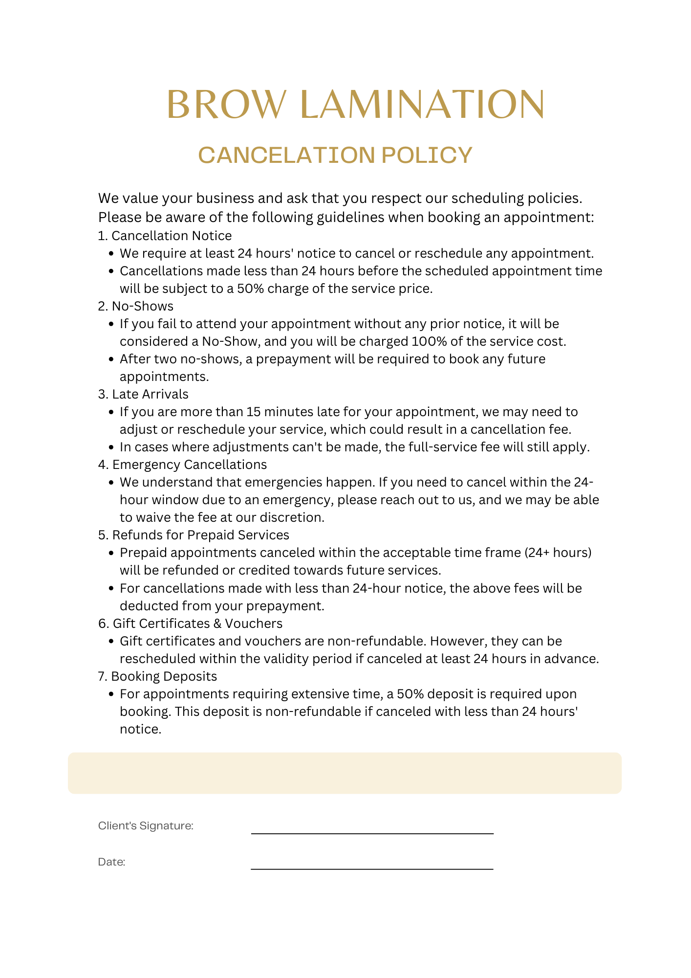 BROW LAMINATION CONSENT AND INTAKE FORM