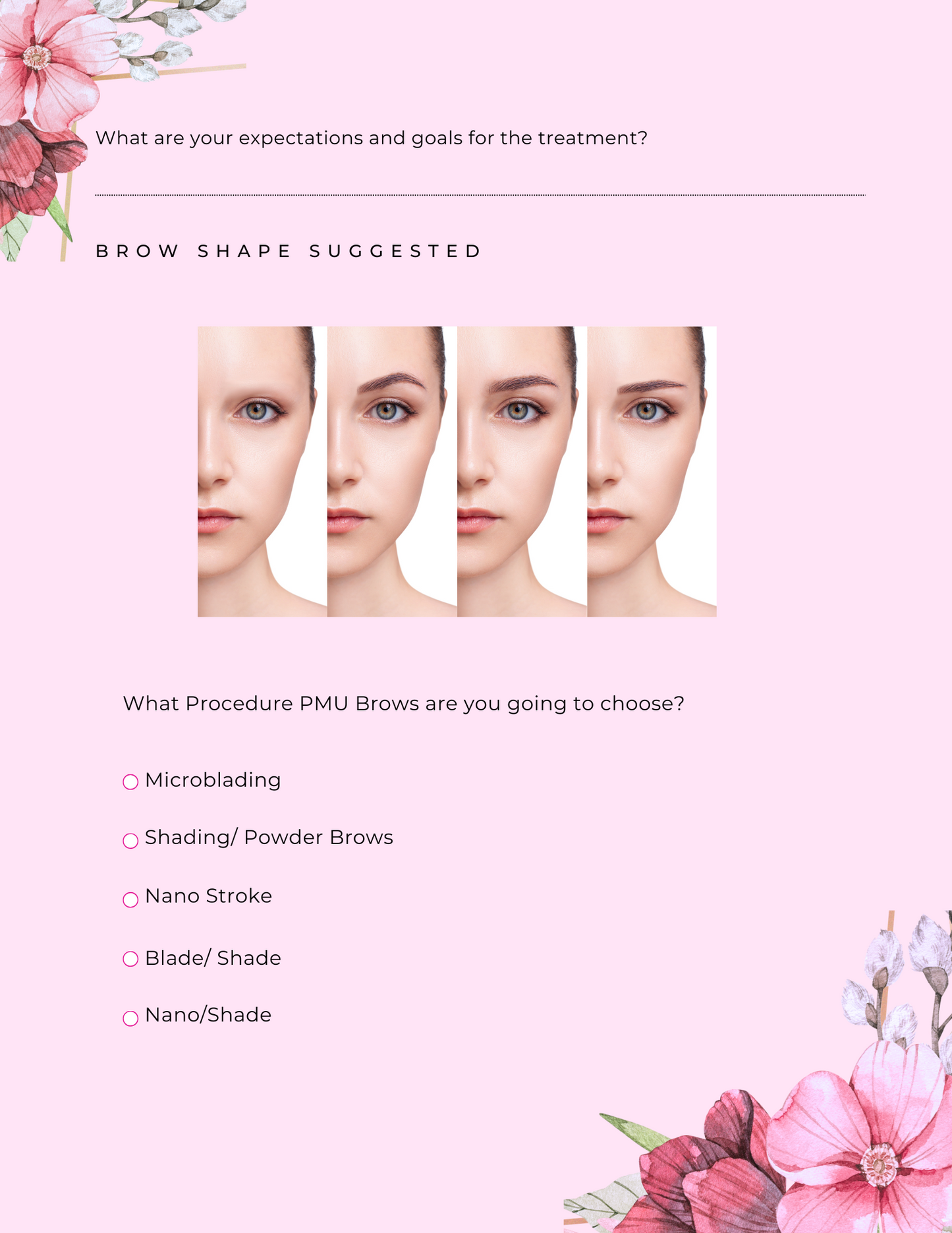 PMU BROWS CONSENT AND INTAKE FORM