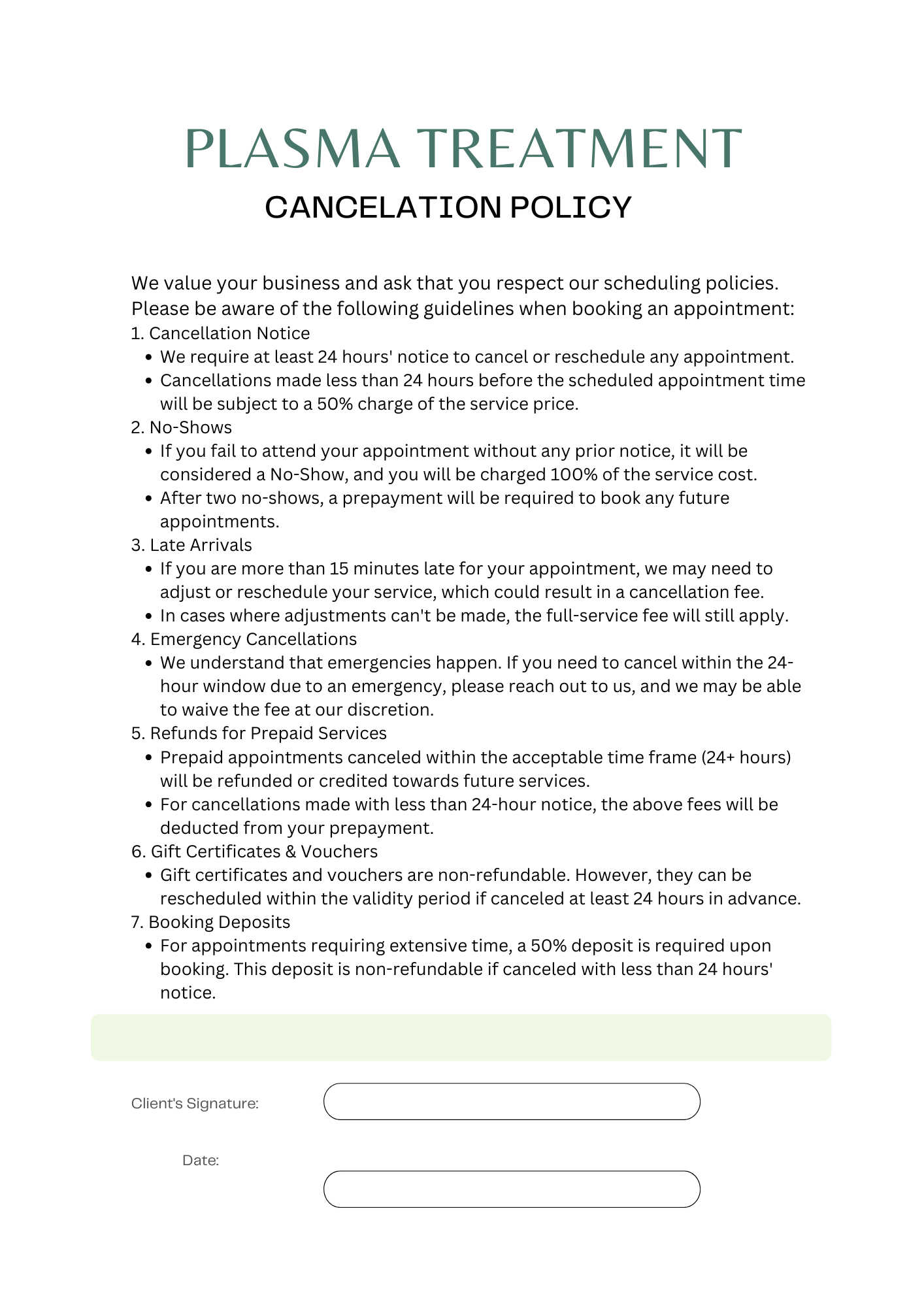 PLASMA CONSENT AND INTAKE FORM